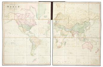 (WORLD.) Henry Teesdale; and John Dower (engraver). A New Chart of the World